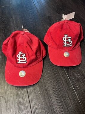 Vintage St. Louis Cardinals Red Baseball Caps - Pair